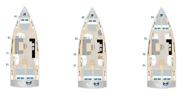 德国进口汉斯（Hanse）460私人帆船设计图