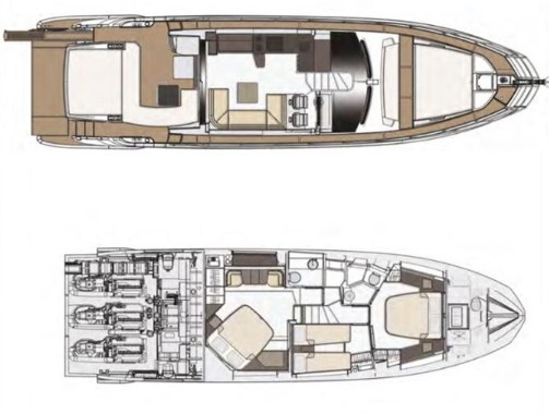 阿兹慕（Azimut）S6二手游艇布局图