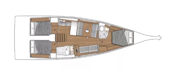 14.65米法国博纳多（Beneteau）锋仕44帆船布局图1