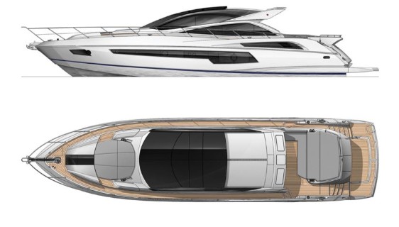 21米圣汐（Sunseeker）Predator68二手游艇布局图