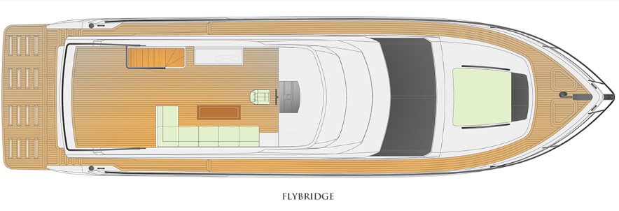 21米台湾强生（Johnson）70私人豪华飞桥游艇布局图1