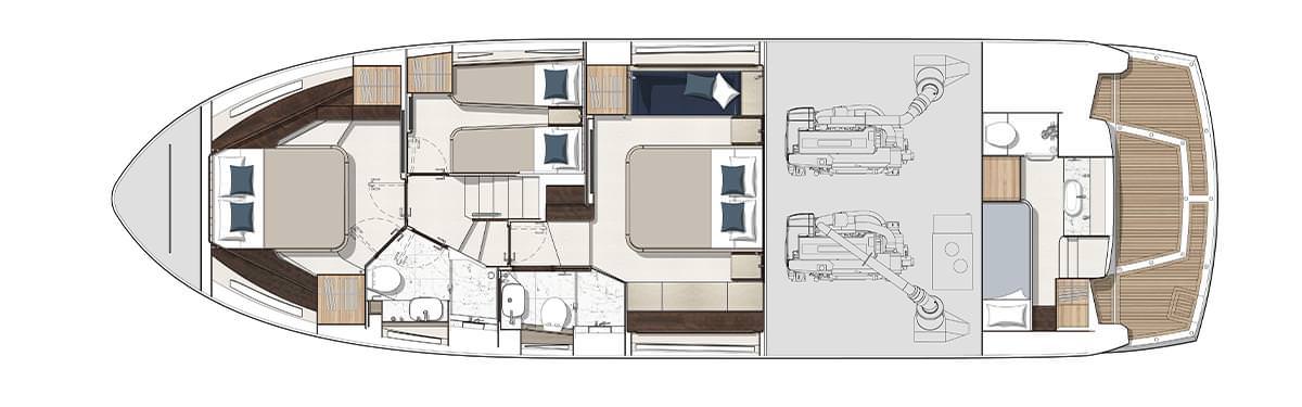 15米圣汐（Sunseeker）Manhattan55飞桥游艇布局图2