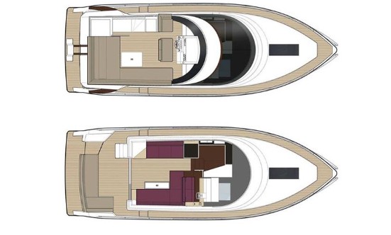 13米西莱（Sealine）F42二手飞桥游艇布局图