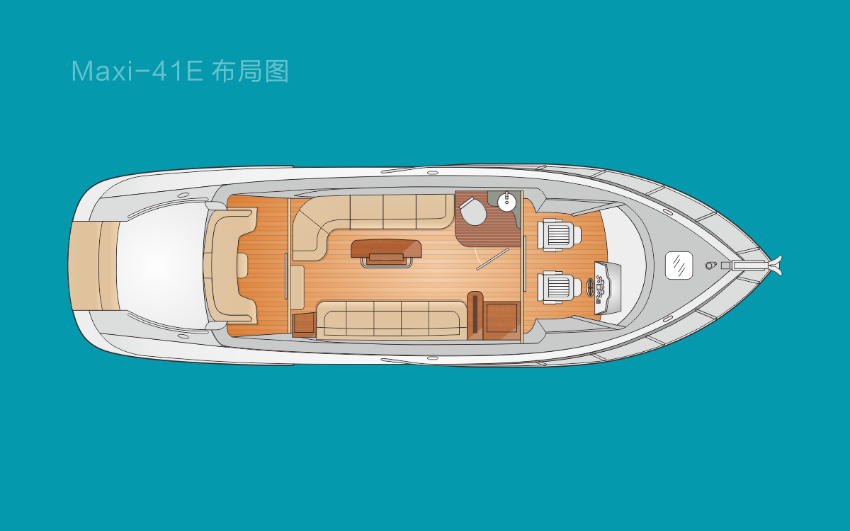 12米香港游艇美斯（Maxi）41E豪华游艇布局图2