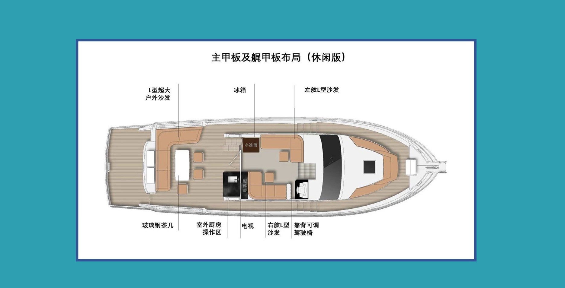 14米美斯（Maxi）48F飞桥游艇布局图2