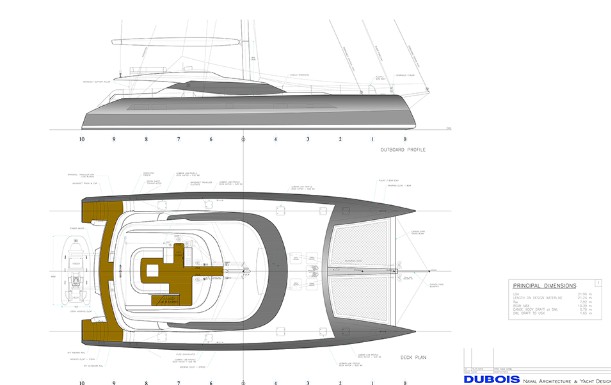 22米的法诺（Farnova）Dubois72双体帆船布局图