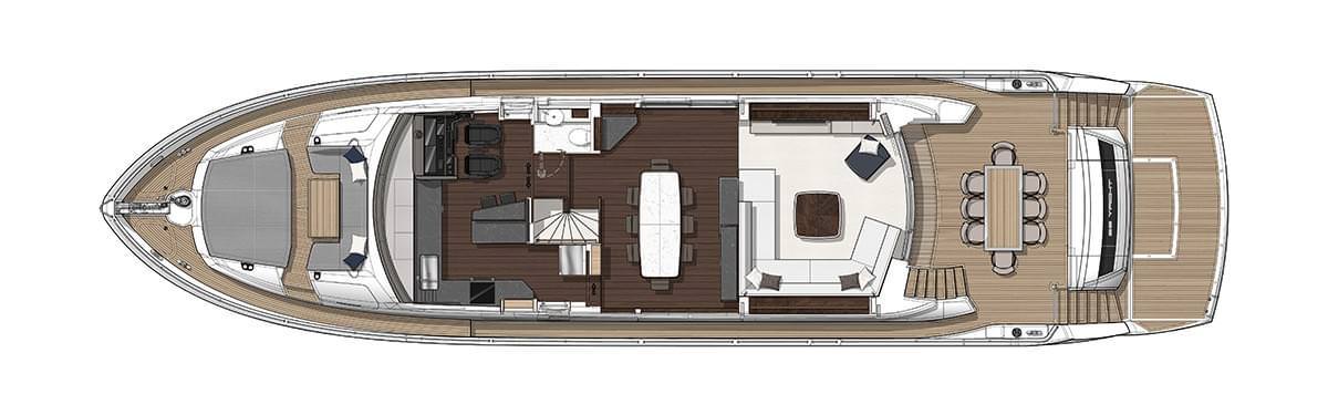 26米圣汐（Sunseeker）88豪华飞桥游艇布局图