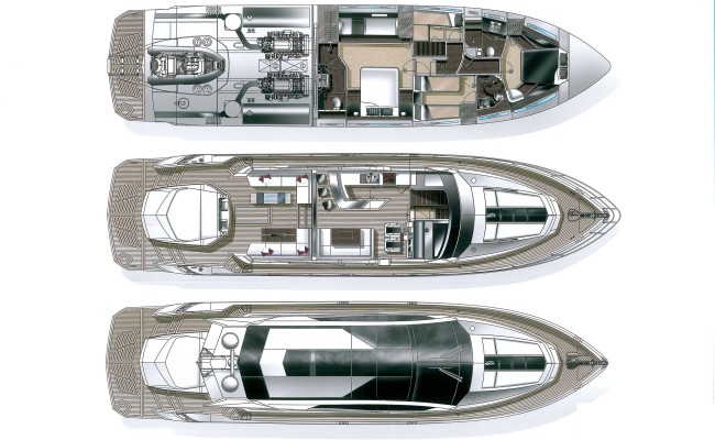 卡帝尔（Galeon）700Raptor运动游艇布局图