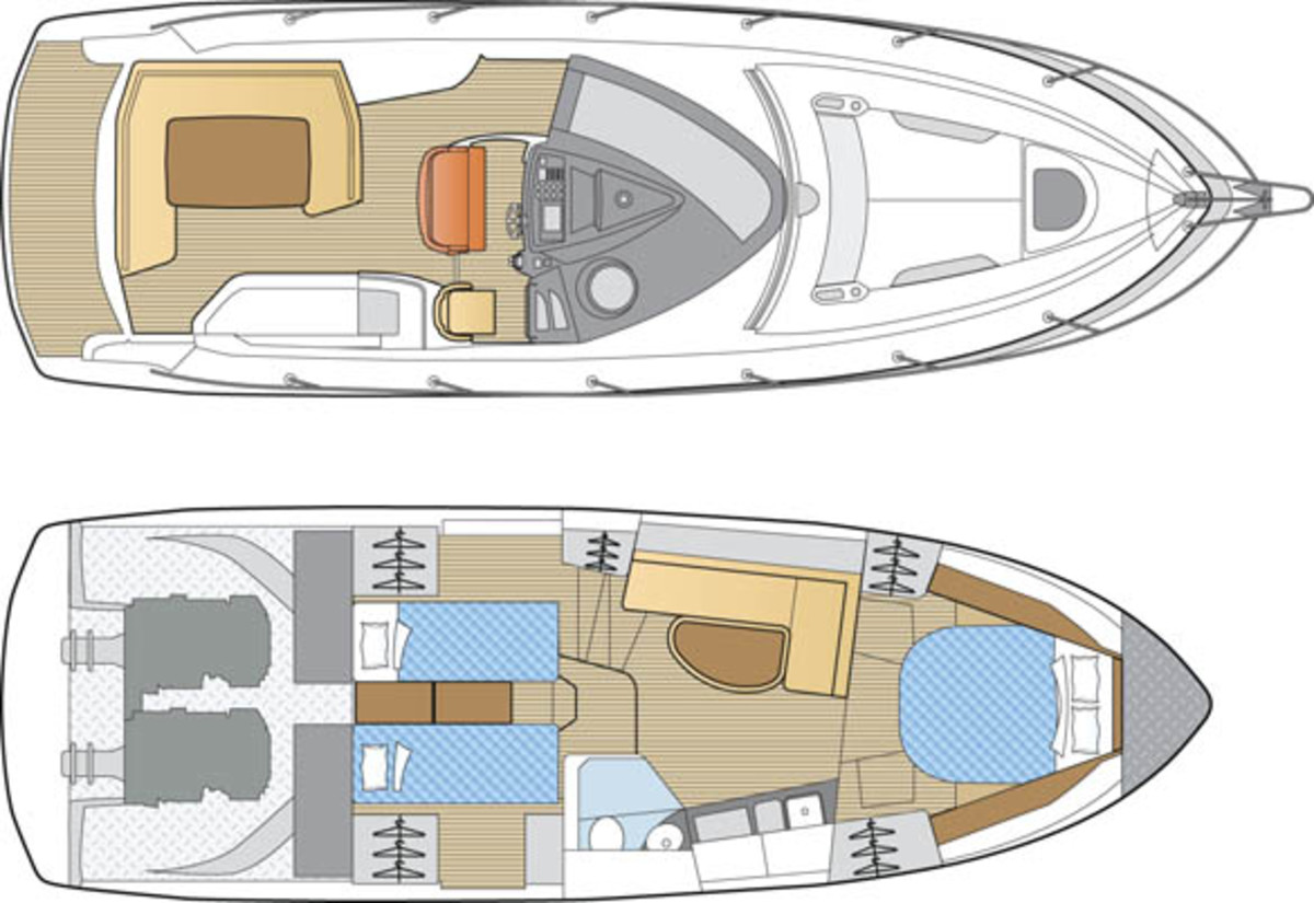 11米博纳多（Beneteau）GT38运动游艇布局图