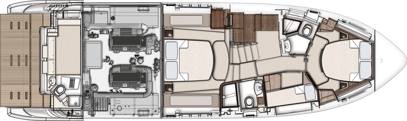 阿兹慕（Azimut）50飞桥游艇布局图2