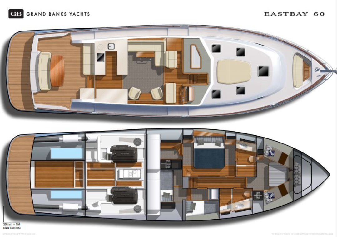 大银行家（Grand Banks）Eastbay60豪华游艇布局图