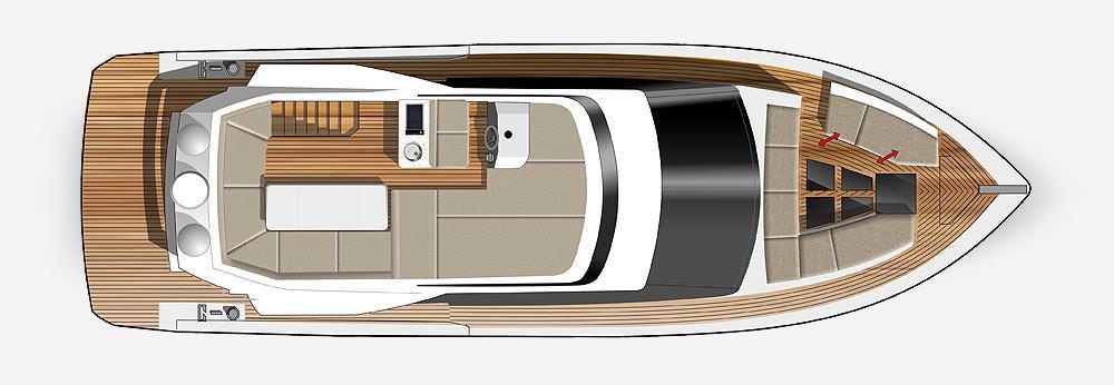 14米卡帝尔（Galeon）460飞桥游艇设计图