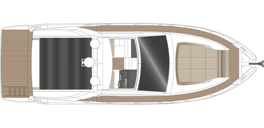 西莱（Sealine）S430开放式运动游艇布局图1