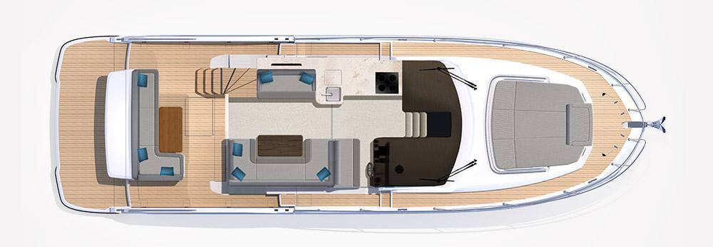 卡帝尔（Galeon）440飞桥游艇布局图2