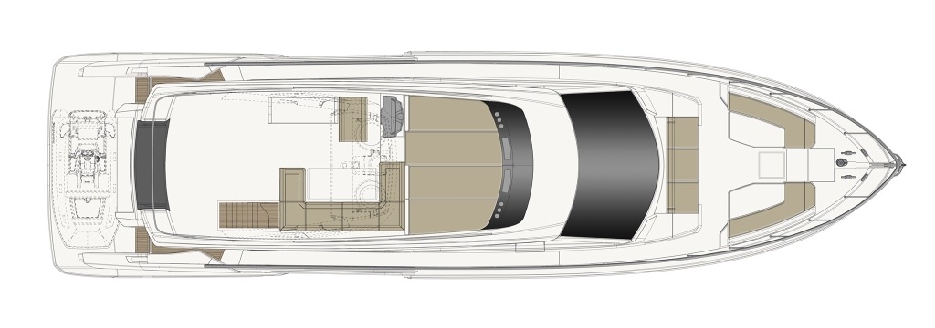 法拉帝（Ferretti）670私人飞桥游艇布局图