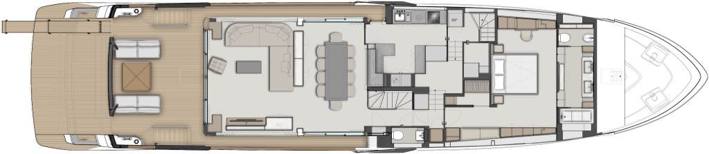 30米法拉帝（Ferretti）1000豪华飞桥游艇设计稿