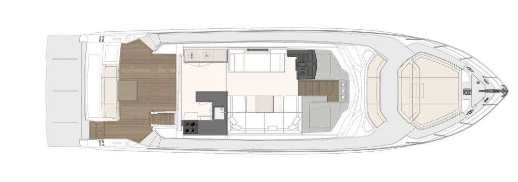 法拉帝（Ferretti）550飞桥游艇布局图1