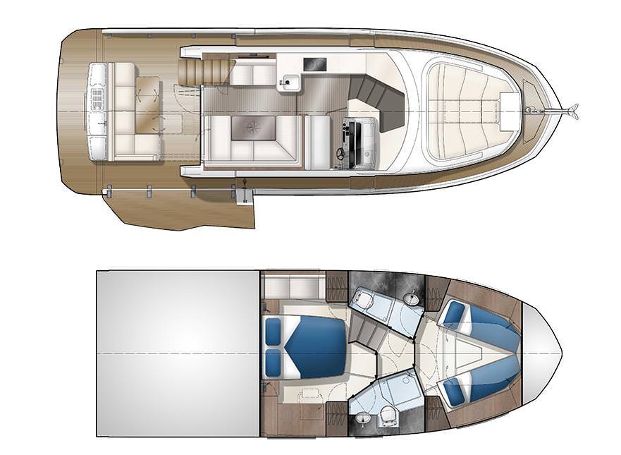 12米卡帝尔（Galeon）410HTC中型运动游艇设计图