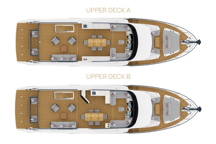 雅舶仕（Absolute）Navetta70豪华飞桥游艇布局图