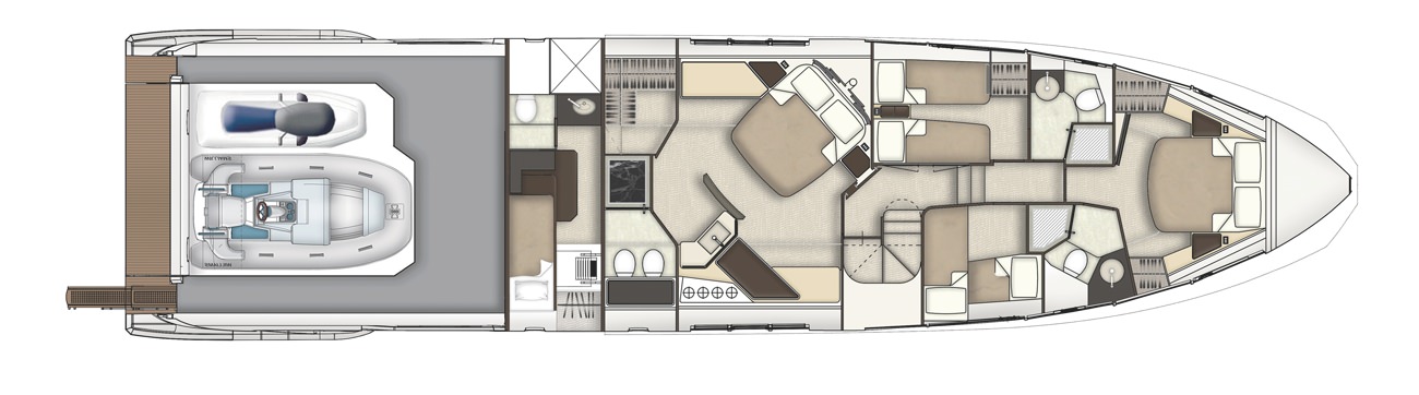 阿兹慕（Azimut）S7运动游艇布局图2