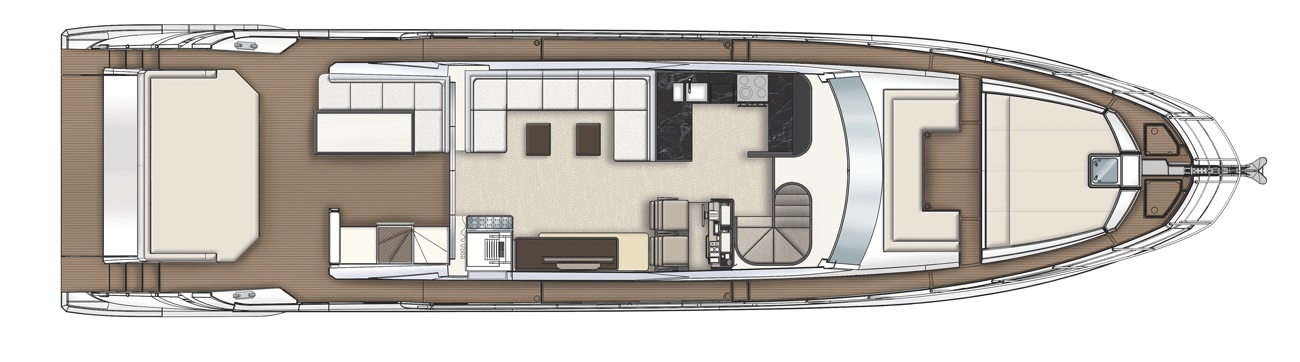 阿兹慕（Azimut）S7运动游艇布局图1