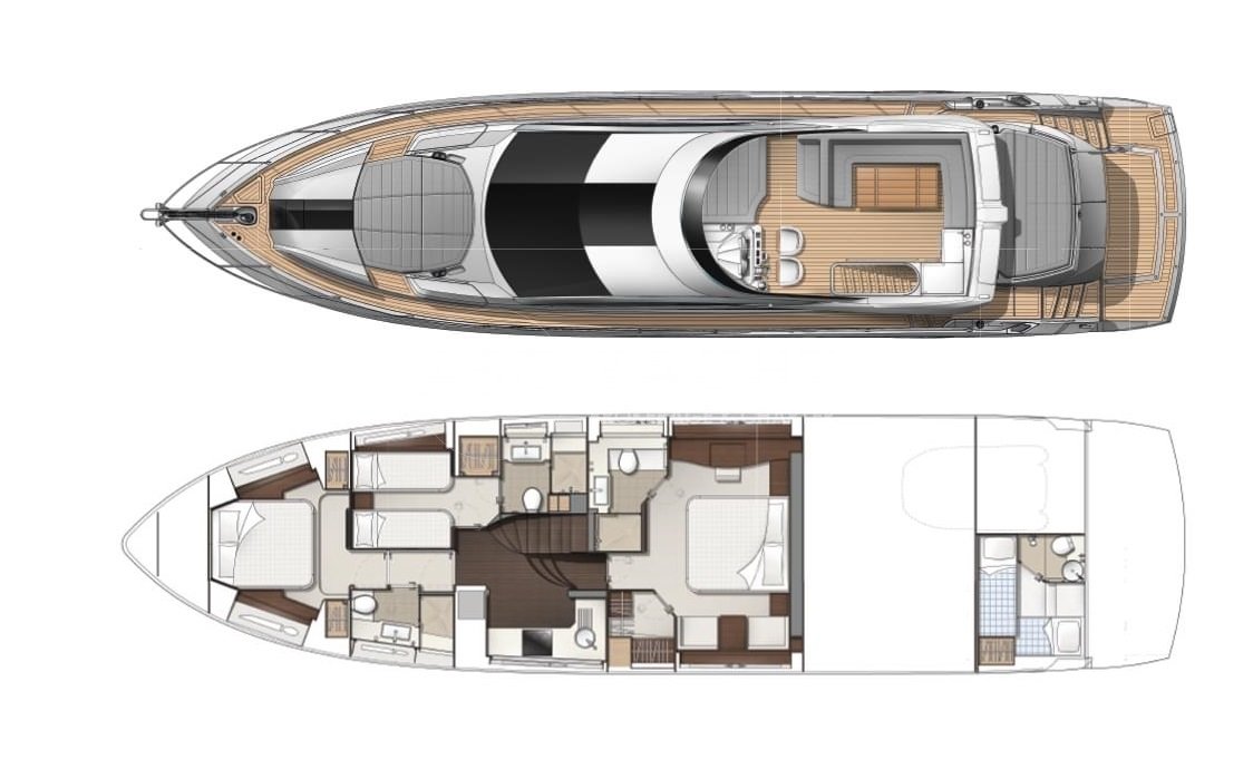 圣汐克（Sunseeker）Predator68游艇布局图