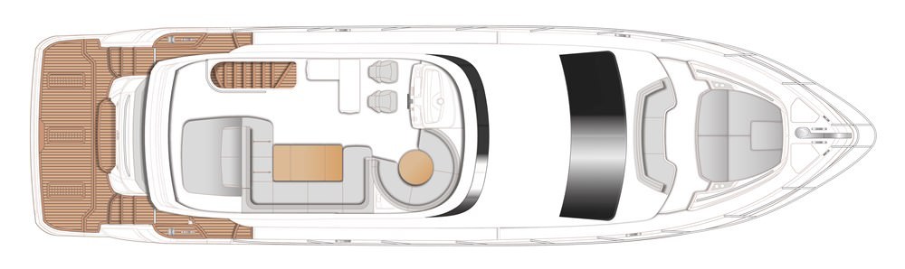 公主（Princess）F62飞桥游艇布局图1