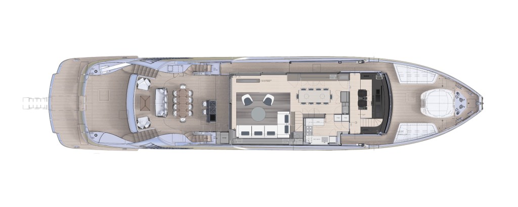 博星（Pershing）GTX116超级运动游艇布局图2