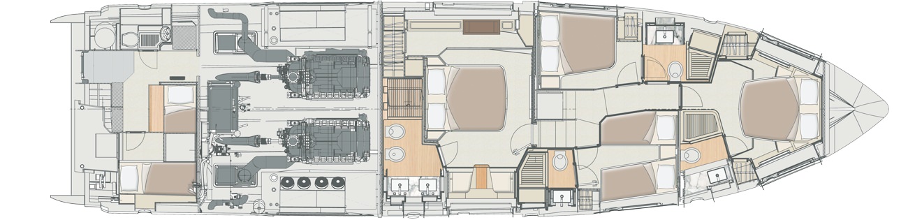 阿兹慕（Azimut）72飞桥游艇设计稿